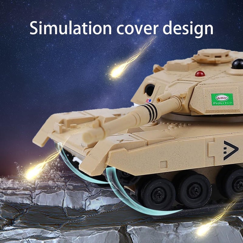 KALASU Remote Control Tank, 2.4GHz 9-Channel RC Combat Vehicle with Sound, Lights, Rotating Turret. Children's Military Toy for Boys and Girls (Yellow) - Image 4